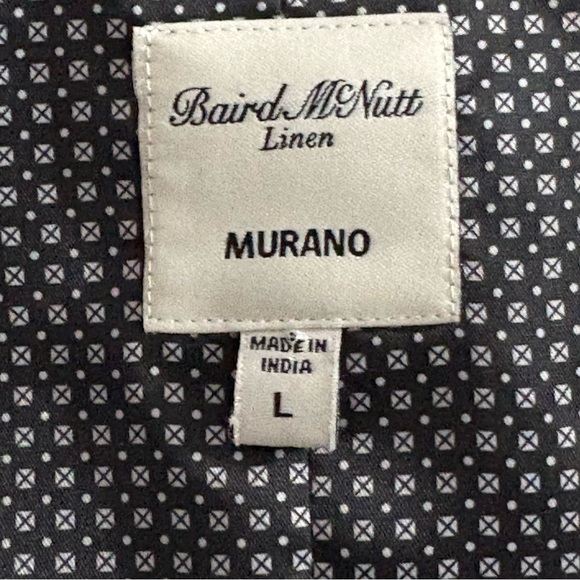 Baird McNutt Murano Vest Men Large Gray Linen Notch Lapel Button Front Waistcoat - Picture 9 of 11